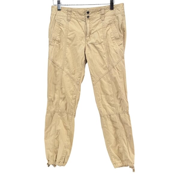 Lauren Ralph Lauren Jogger Pants Womens Khaki Beige Cotton Size 2 - Picture 1 of 12